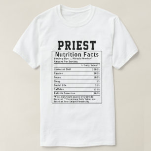 T-shirt Faits Nutritionnels du Prêtre Drôle Cadeau du Chef