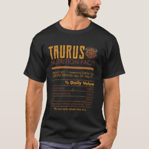 T-shirt Faits nutritionnels du Taureau Zodiaque Astrologie