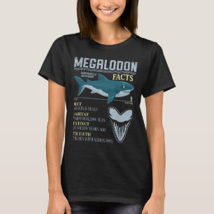 T-shirt Faits sur le Mégalodon Dent de Requin Préhistoriqu