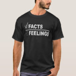 T-shirt Faits sur les sentiments Conception de la fraction<br><div class="desc">Faites une déclaration en gras avec cette conception avec un arrière - plan noir solide et du texte blanc dans un style de fraction. "FAITS" surplombe "SENTIMENTS" avec une coche blanche à côté de "FAITS", tandis que "SENTIMENTS" reste incontrôlé, donnant un message humoristique. Parfait pour ceux qui apprécient la logique...</div>