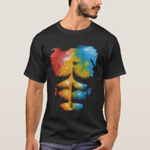 T-shirt Fake abs poitrine six pack bodybuilder gym arc-en-