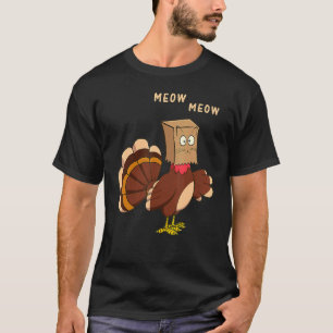 T-shirt Fake Chat Thankgiving Kitty Turquie Meow Thanksgiv
