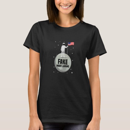 T-shirt Fake Moon Landing Science Skeptic Gouvernement Hoa (Devant)
