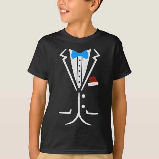 T-shirt Fake Tuxedo Funny Lazy Mariage Fake Suit (Devant)