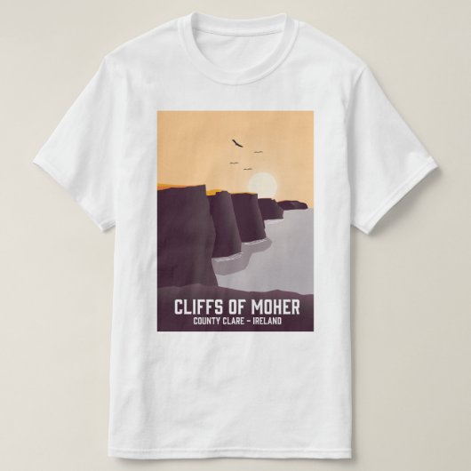 T-shirt Falaises du comté de Moher Clare, Irlande. (Design devant)