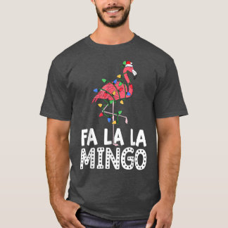 T-shirt FaLaLa Mingo Flamant rose de fête de Noël Père Noë