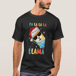 T-shirt Falalala Llama Noël Alpaca Llama arc-en-ciel