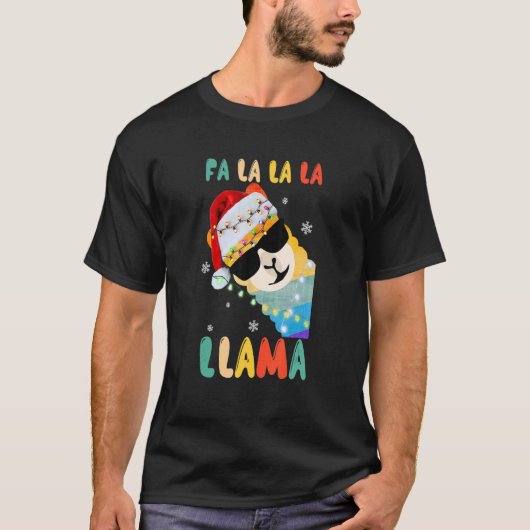 T-shirt Falalala Llama Noël Alpaca Llama arc-en-ciel (Devant)