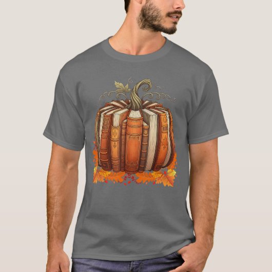 T-shirt Fall Book Pumpkin Retro Reading Teacher Books Love (Devant)