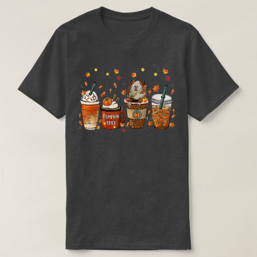 T-shirt Fall Coffee Pumpkin Spice Latte Iced Autumn Guinea (Design devant)