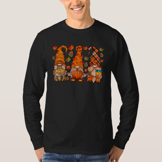 T-shirt Fall Gnome Autumn Leaves Thanksgiving Gnome Match (Devant)