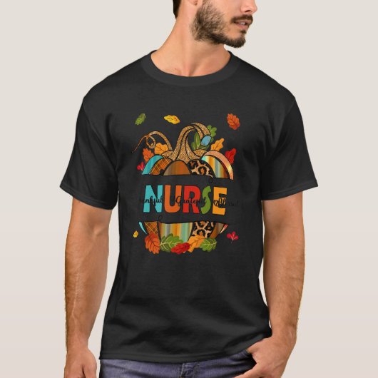 T-shirt Fall Nurse Pumpkin Thankful Grateful Blessed Nurse (Devant)
