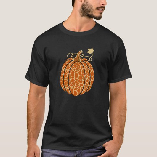 T-shirt Fall Pumpkin Giraffe Print Fall Autumn Thanksgivin (Devant)