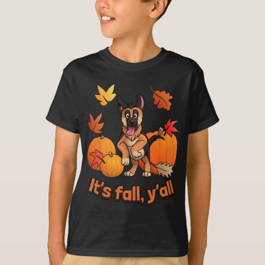 T-shirt Fall Yall German Shepherd Puppy (Devant)