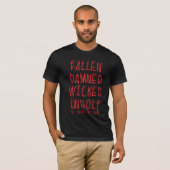 T-shirt Fallen Damned Wicked Unholy Religion Design (Devant entier)