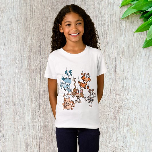 T-shirt Falling Cats And Dogs Girls