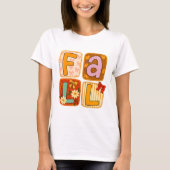 T-shirt Falling shirts｜Fall festivities｜Fall patchwork qui (Devant)