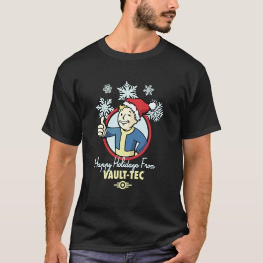 T-shirt Fallout Joyeuses Fêtes de Vault-Tec Noël Vi (Devant)