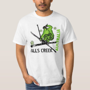 T-shirt Falls Creek Australia green ski value tee