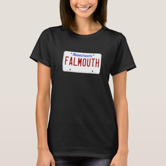 T-shirt Falmouth Cape Cod Boston Massachusetts License Pla (Devant)