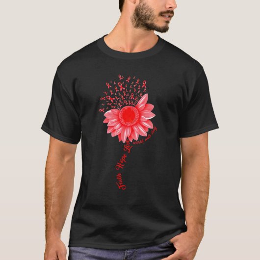 T-shirt Falth Hope World Aids Day Awareness Daisy Flower R (Devant)