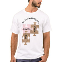 T-shirt familial personnalisé - Trois pièces de pu