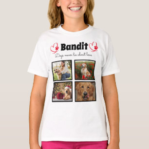 T-shirt Famille 4 photo collage de chien customisé pour fi