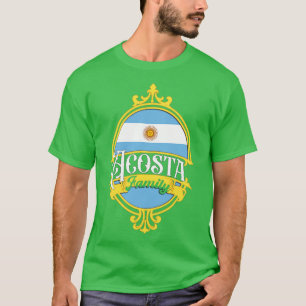 T-shirt Famille Acosta Argentine Drapeau