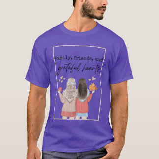 T-shirt Famille amis et coeur reconnaissant cadeau