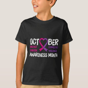 T-shirt Famille Breast Cancer and Domestic Violence Awaren