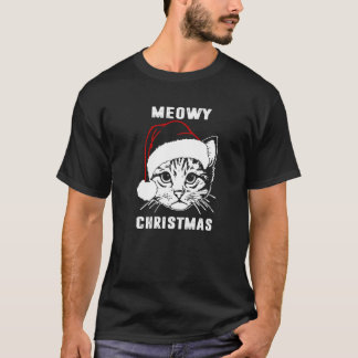 T-shirt Famille Cat Meowy Correspondant Pajamas de Noël Pè