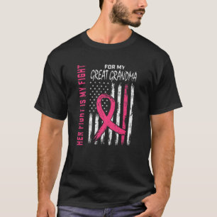 T-shirt Famille combat rose grand grand grand-mère cancer