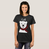 T-shirt Famille Correspondant Buffle de Noël Plaid Bear Cu (Devant entier)