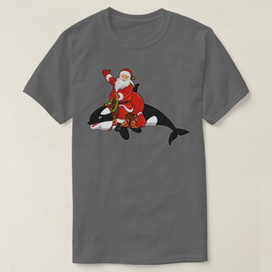 T-shirt Famille Correspondant Funny Père Noël équitation O (Design devant)