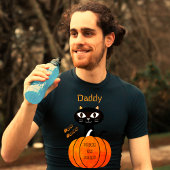 T-shirt Famille Correspondante Chat Cute Noir & Orange Hal