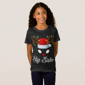 T-Shirt Famille Correspondante Santa Chapeau Grande Soeur  (Devant entier)