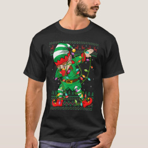 T-shirt Famille Correspondante Xmas Lights Dabbing Elf Chr