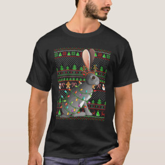 T-shirt Famille d'airain de lièvre jumelant vilain Noël de