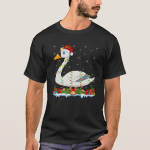 T-shirt Famille d'amoureux de Swan Correspondant Santa Hat