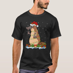 T-shirt Famille d'amoureux Platypus correspondant Santa Ha