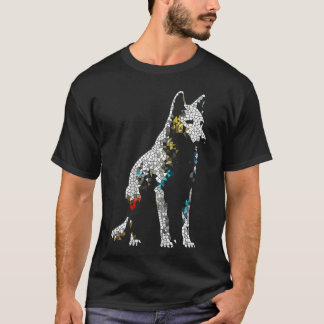 T-shirt Famille d'art animal loup