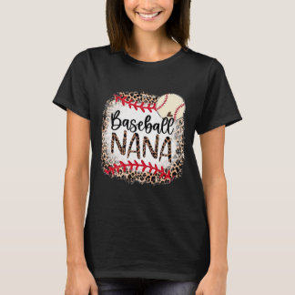 T-shirt Famille de baseball Nana Softball Leopard Matching