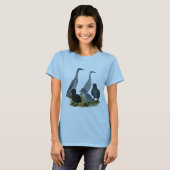 T-shirt Famille de canard de coureur bleu (Devant entier)