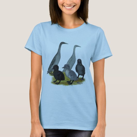 T-shirt Famille de canard de coureur bleu (Devant)