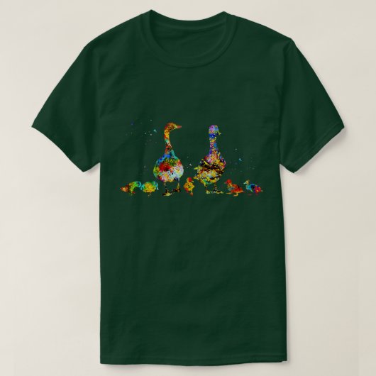 T-shirt Famille de canards 1 (Design devant)