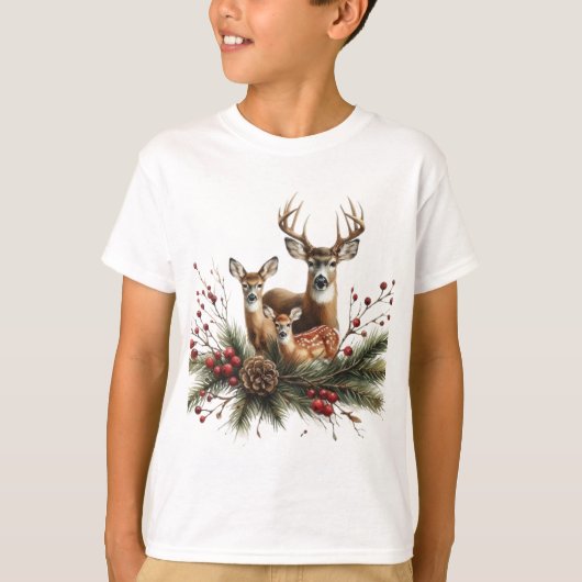 T-shirt Famille de cerfs (Devant)