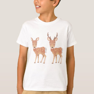 T-shirt Famille de cerfs communs