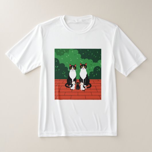 T-shirt Famille de chats (Poser)