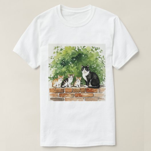 T-shirt Famille de chats (Design devant)