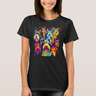 T-shirt Famille de chien Schnauzer Pop Art